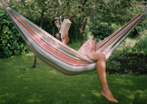 reading in a hammock